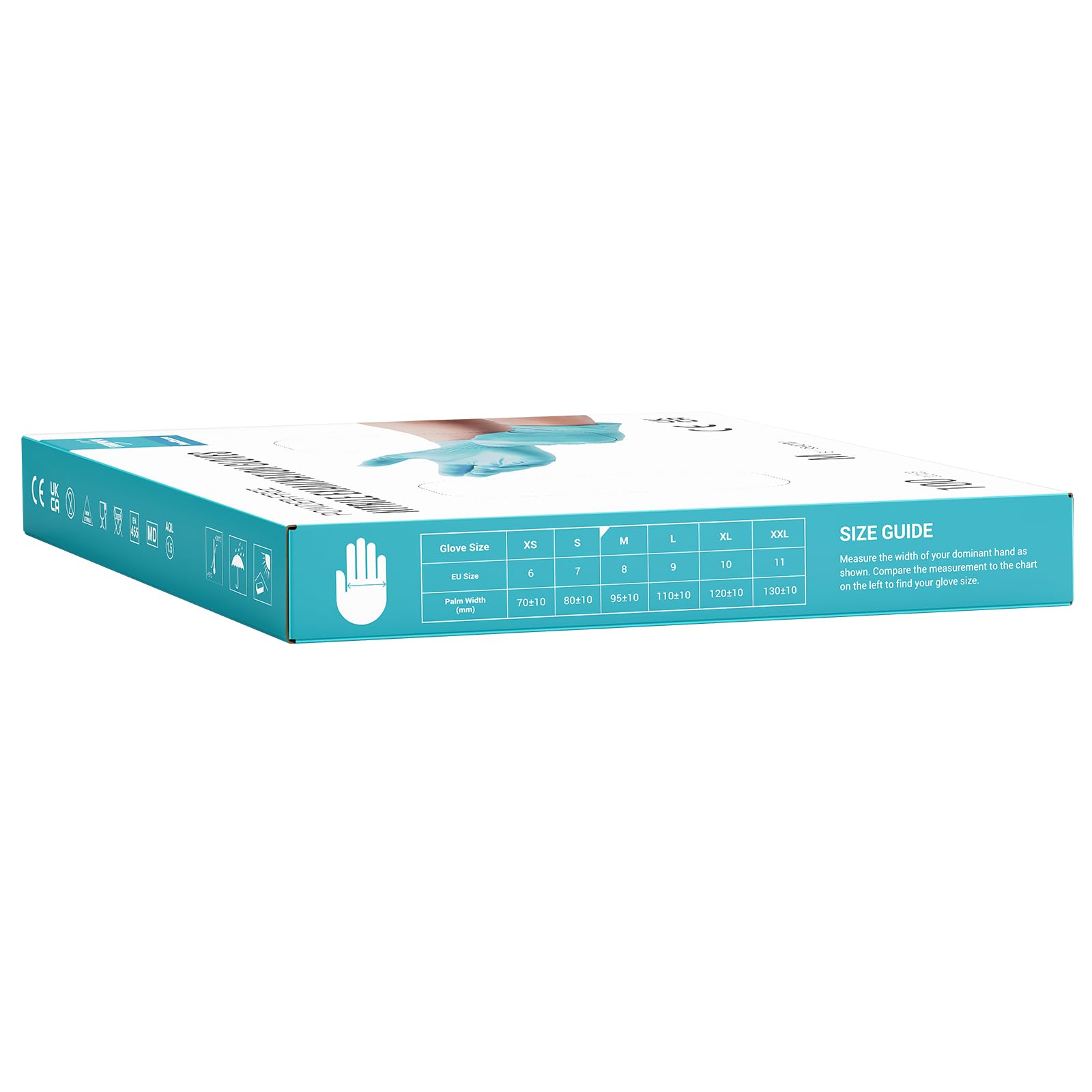 EUROPAPA® 800 Stück (8x100) Nitrilhandschuhe Box Einweghandschuhe, Einmalhandschuhe, Untersuchungshandschuhe, puderfrei, ohne Latex, unsteril, latexfrei, disposible gloves (M, Hellblau)