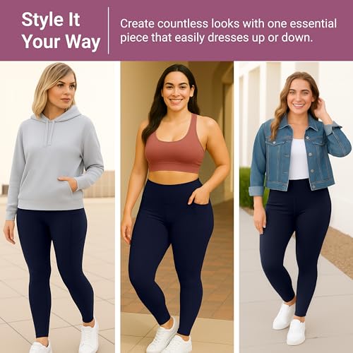 Image of SATINA High Waisted Leggings for Women - Comfortable and Stretchy in Versatile Sizes and Colors