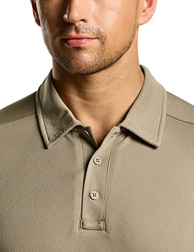 Cqr Men's Polo Shirt, Long And Short Sleeve Tactical Shirts, Dry Fit Lightweight Golf Shirts, Outdoor Upf 50+ Pique Shirt, Frost Essential Khaki, Xx-Large #TOP7