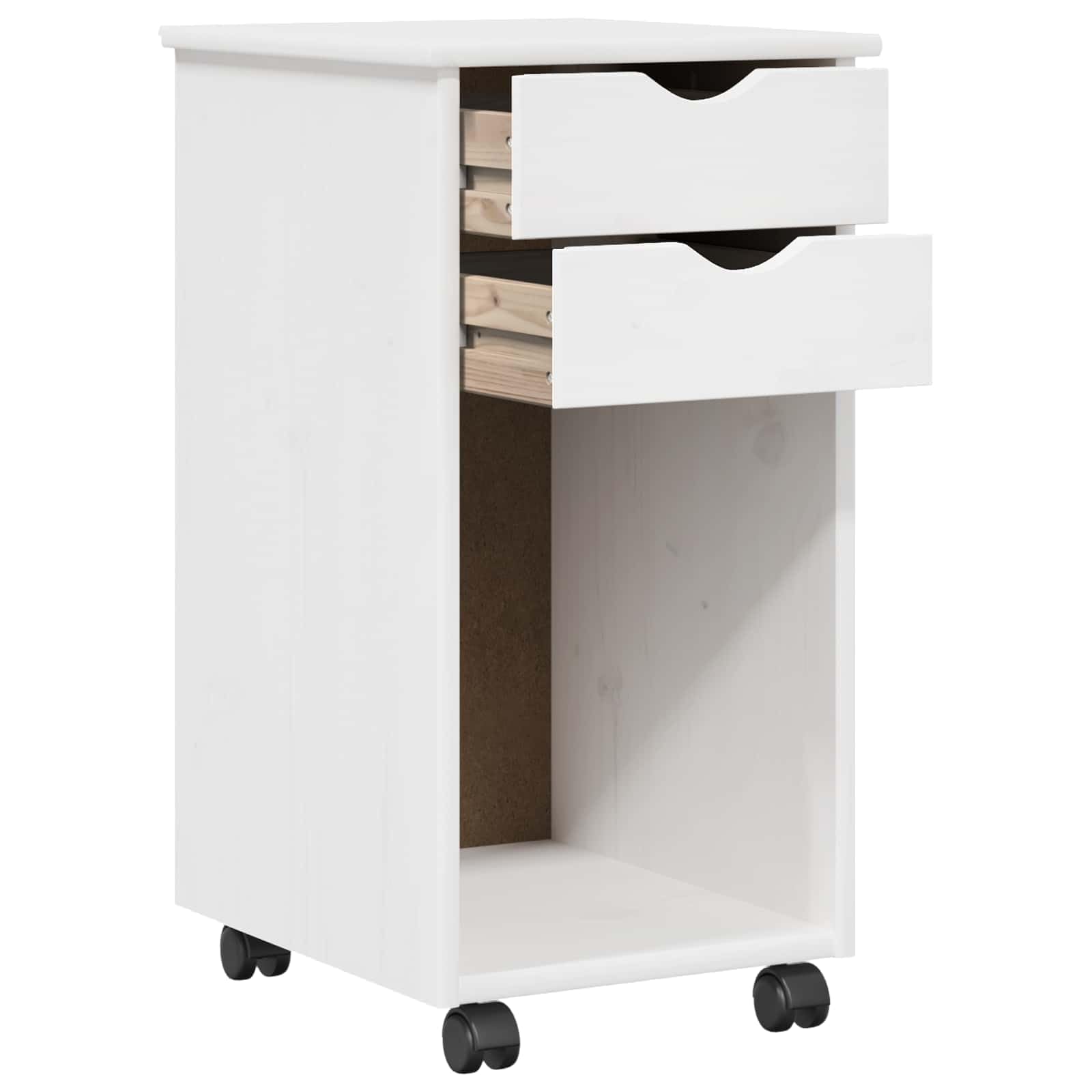 vidaXL Gabinete rodante 34 x 39 x 65,5 cm Pino Macizo, Escritorio de Estudio, diseño Rectangular Minimalista, con Mucho Espacio de Almacenamiento, para Oficina en casa