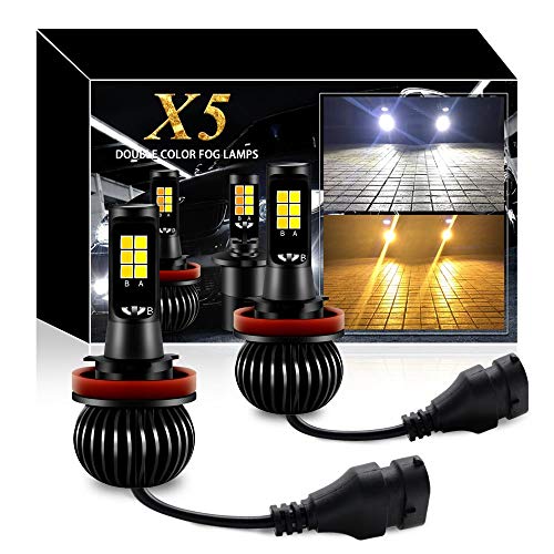 Ciihon H11 H8 H9 Led Dual Color Fog Light Bulbs Lamp 35W 6000K White+ 3000K Yellow1900Lm H11 Led Fog Light Switchback H11 Led Fog Lamp Drl Bulbs Replacement Pack Of 2 #TOP6