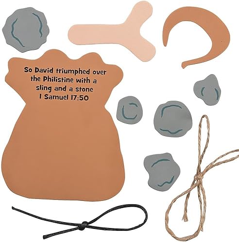 Miniatura 3 de Fun Express David & Goliath - Kit de manualidades de ornamento – Hace 12 – Manualidades de escuela dominical para niños