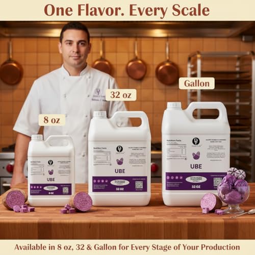 Image of Dolce Flav Ube Purple Flavoring - 32 oz. - Premium Flavoring for Ice Cream, Desserts, Boba, Beverages & Baked Goods | Ideal for Restaurants, Bakeries & Coffee Shops | Made in America