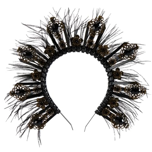 Bandeau couronne de plumes pour illuminer vos soirées costumées d'Halloween
