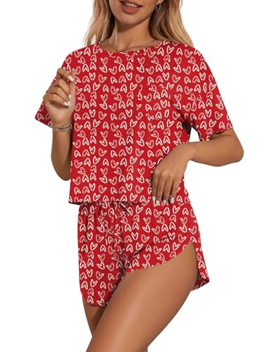 Image of Ekouaer Womens Pajama Sets Sexy Lounge Sets Side Split Short Pj Sets Cute Pjs 2 Piece Comfy Sleepwear Loungewear