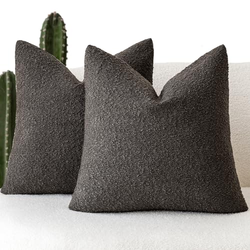 Foindtower Pack of 2, Decorative Textured Boucle Throw Pillow Covers