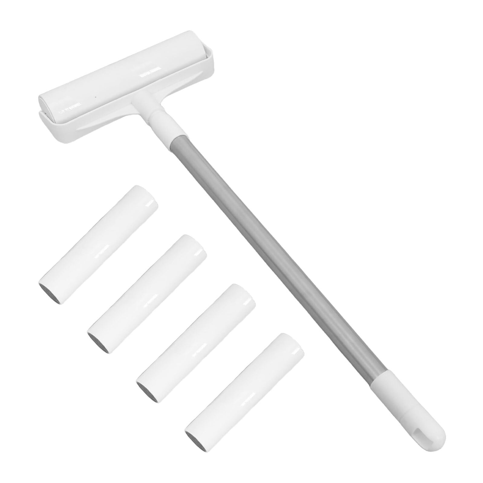 SOIMISS Rullo Levapelucchi Adesivo per Peli Animali Manico Lungo 35 Cm, Rullo Antipelucchi Riutilizzabile per Tappeti, Divani e Pavimenti, Set 4 Ricariche Fogli per Pulizia Domestica