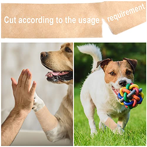 [8 Pack 4\" x 5 Yards] Beige-Self Adhesive Cohesive Bandage Wrap, Self Adherant Non-Woven Wrap Rolls, Atheletic Tape for Wrist, Ankle, Hand, Leg, Premium-Grade Medical Stretch Wrap (Silk) - Thumbnail 6