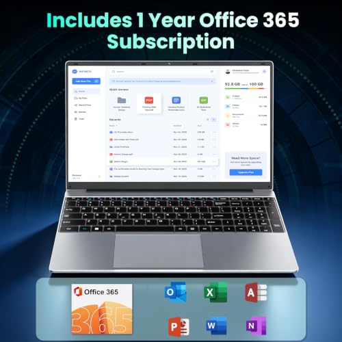 Image of 15.6 inch Student Laptop with AI Assistant Included, 1 Year Office 365
