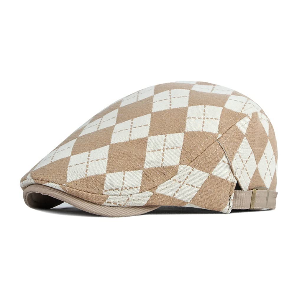 Cappello da Berretto Maschile di Primavera Autunno Berretto a Pasta retrò in avanti Tappo a Punta delle Donne con Cappello da Sole Sun Bola (Colore: Marrone, Dimensione: 55 * 60 cm)