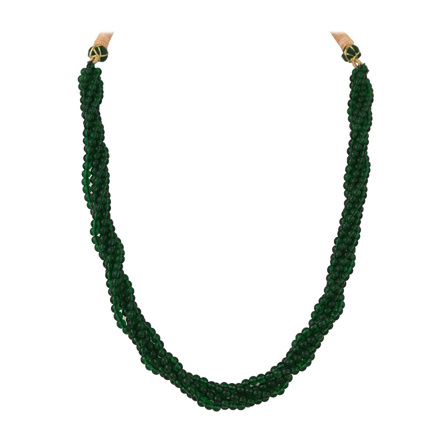 Ratnavali Jewels Five Layer Real Onyx Green Stone Beads Round Necklace for Women and Girls (Five Layer RV5058G) (B0CW3LPLH5) Amazon Price History, Amazon Price Tracker