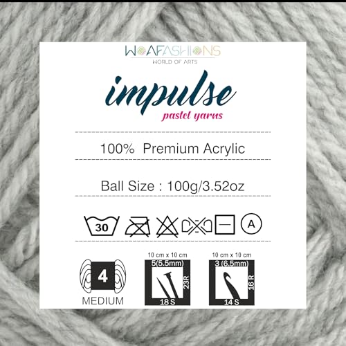 Image of WOAFashions Impulse Hand Knitting & Crochet Yarn (Pearl River Grey) (100gms - Pack of 1)