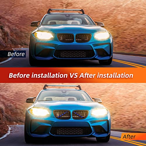 Image of AggAuto Grille Inserts Stripes Compatible With BMW 3 Series G20 G21 2018-2021, Blue Grill Insert Accessories Compatible With BMW G20 Sedan 2018 2019 2020 2021 / G21 Touring 2018-2021