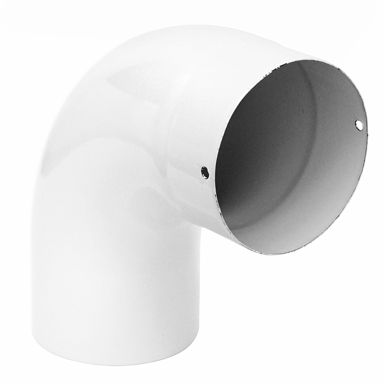 raik ESH017-120-w Rauchrohrbogen/Ofenrohrbogen Emaille 120mm - 90° Bogen glatt Weiß