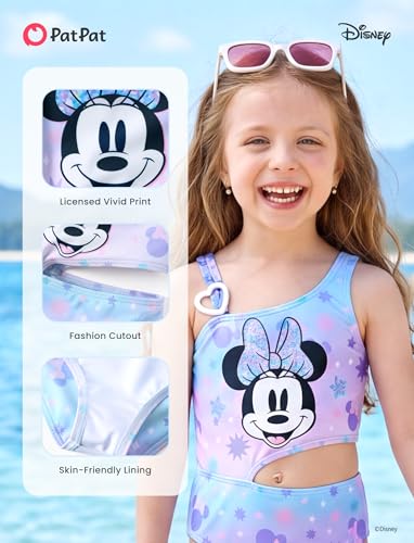 Image of Disney Stitch Frozen Marvel Minnie Mouse Girls Swimsuits Ruffle One Piece Bathing Suits UPF 50 Swimwear Quick Dry Size 2-13Y