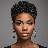 Nicelatus Short Afro Curly Haircuts For Women African American Short Wigs For Black Women Short Black Curly Hairstyle Short Black Wig