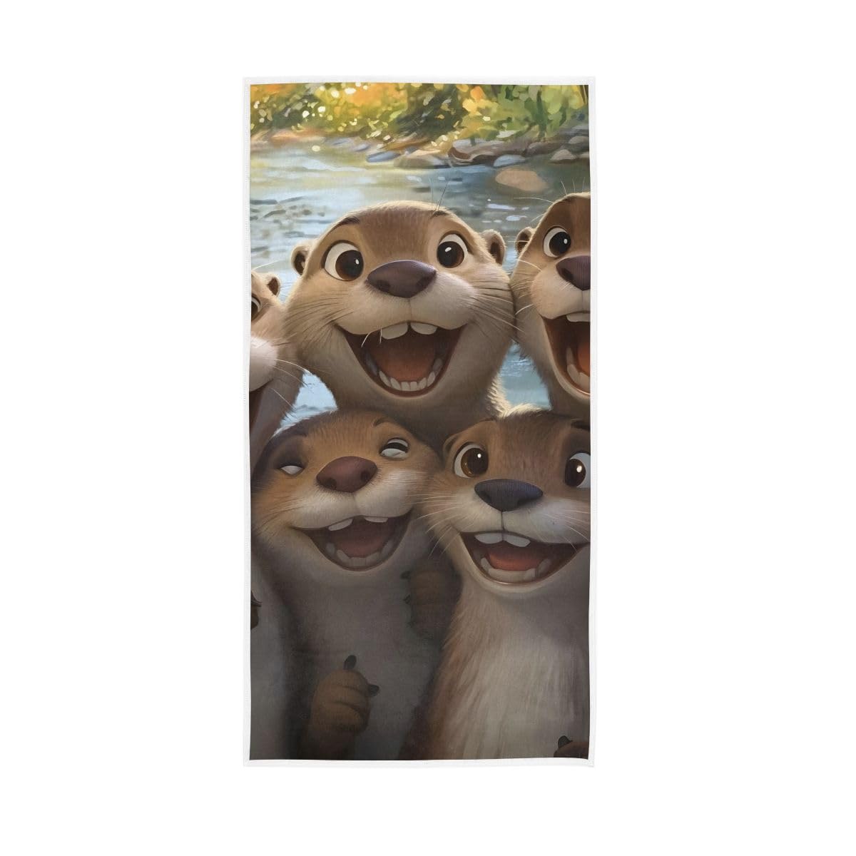 HUYGD Cute Otters Taking A Selfie Hand Towels, Hand Towels for Bathroom Clearance 15 x 30 Inches