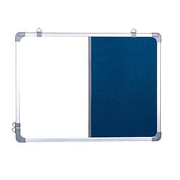 OBASIX Classic Series Combination Board 3x4 Feet (Non-Magnetic Whiteboard with Turquoise Blue Pin-up Notice Board) CWBPBTB90120 | Aluminium Frame