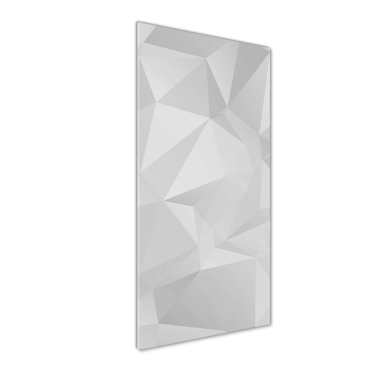 Peinture sur verre trempé Tulup 50x125cm triangles blancs pour décoration murale moderne