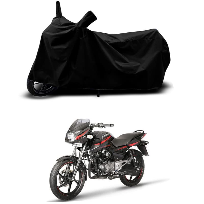 Image of 100% Scratchproof /UV-Rays /Heat Protection /Birds Dropping /Water Resistant /Dust Proof /Waterproof /Full Bike Scooty Two Wheeler Body Cover Compatible for Pulsar 150 All Varients[Black]
