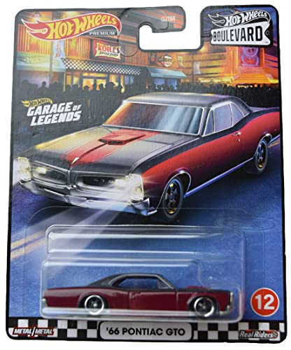  Hot Wheels \'66 Pontiac GTO, rosso, auto, veicolo giocattolo, classico, bambini (1-12 anni), ragazzi
