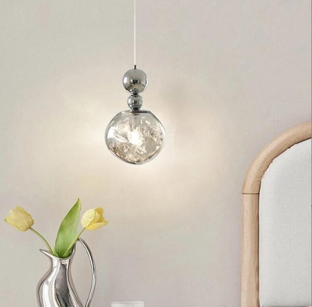 Lampe de Chevet Moderne Suspendue pour Chambre - Éclairage Tamisé en Verre Vintage E27