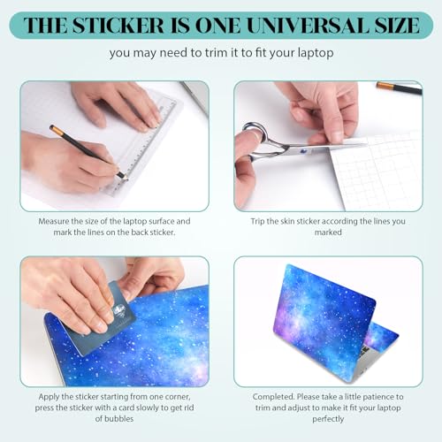 Image of Laptop Skin Sticker Decal, 12 inch 13 inch 13.3 inch 14 inch 15 inch 15.4 inch 15.6 inch Personalized Universal Vinyl Notebook Skin Sticker Cover Art Protector Decal with Free 2 Wrist Pads, Nebula Galaxy