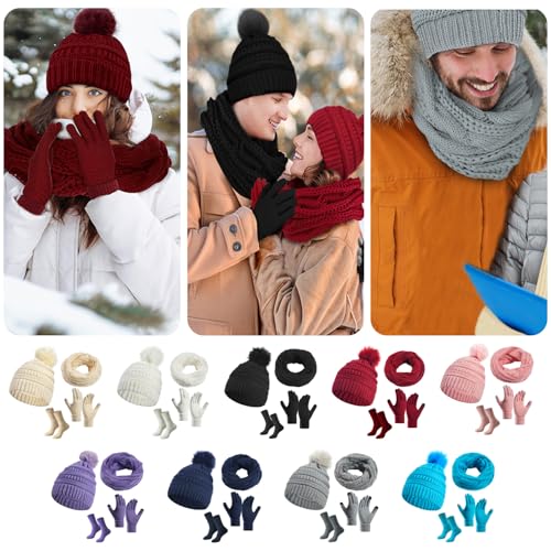 Winter Hat Scarf Gloves Set 4 pcs - 49% Off Warm Women's Accessories - Image 4