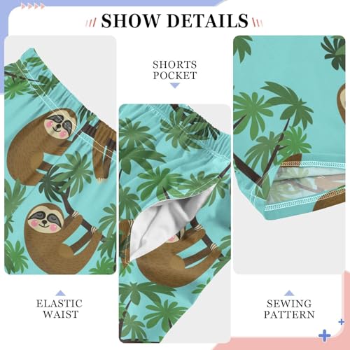 ZZXXB Cute Jungle Sloths Boys Long Pants Soft Trousers Elastic Waist Kids Lounge Bottoms with Pockets S-XL4