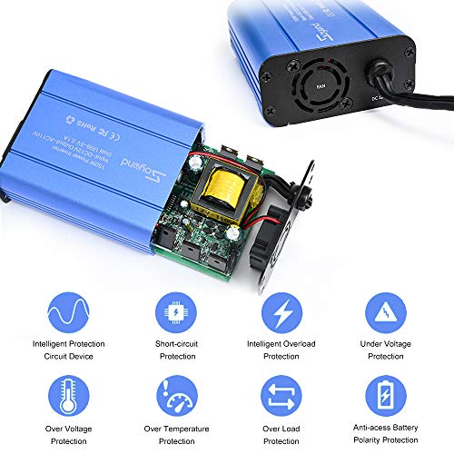 150W Car Power Inverter - DC 12V to 110V AC Converter 4.2A Dual USB Charging Ports Car Charger Adapter Modified Sine Wave Converter for Car Cigarette Lighter with AC Outlet for Car - Thumbnail 5