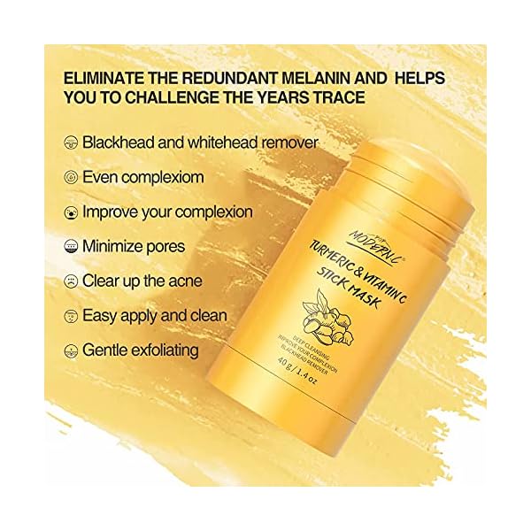 Turmeric-Clay-Stick-Mask-Organic-Vitamin-C-Purifying-Clay-Mask-Blackhead-Cleansing-Healing-Clay-Mud-Mask-Deep-Clean-Pore-Improve-Skin-Acne-Scars-Facial-Mask-With-Blackhead-Remover-Extractor-ToolS Turmeric Clay Stick Mask Organic Vitamin C Purifying Mask for Blackhead Cleansing Healing Clay Mud Mask for Deep Clean Pore Improve Skin Acne Scars Facial Mask With Blackhead Remover Extractor Tools