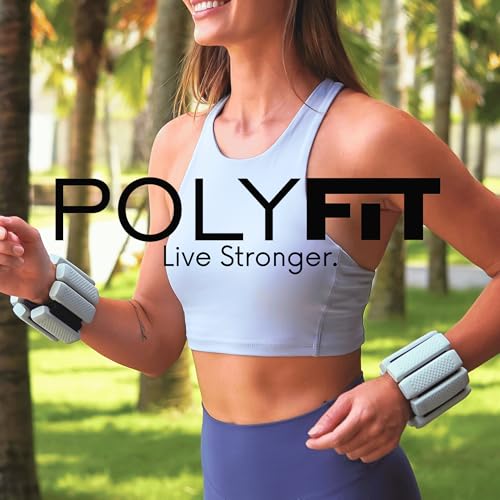 Image of Polyfit Wrist & Ankle Weights - Wearable Weights for Women, Yoga & Pilates | 1.2 lb each, 2.4 lb pair, adjustable straps, silicone design, for walking, barre, yoga, Pilates, cardio and home workouts