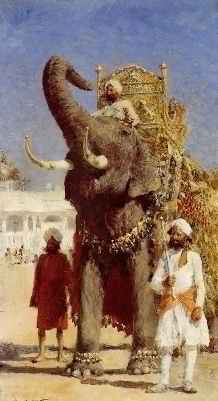 Impression d'affiches l'éléphant du Rajah Edwin Lord Weeks toile 60x90cm