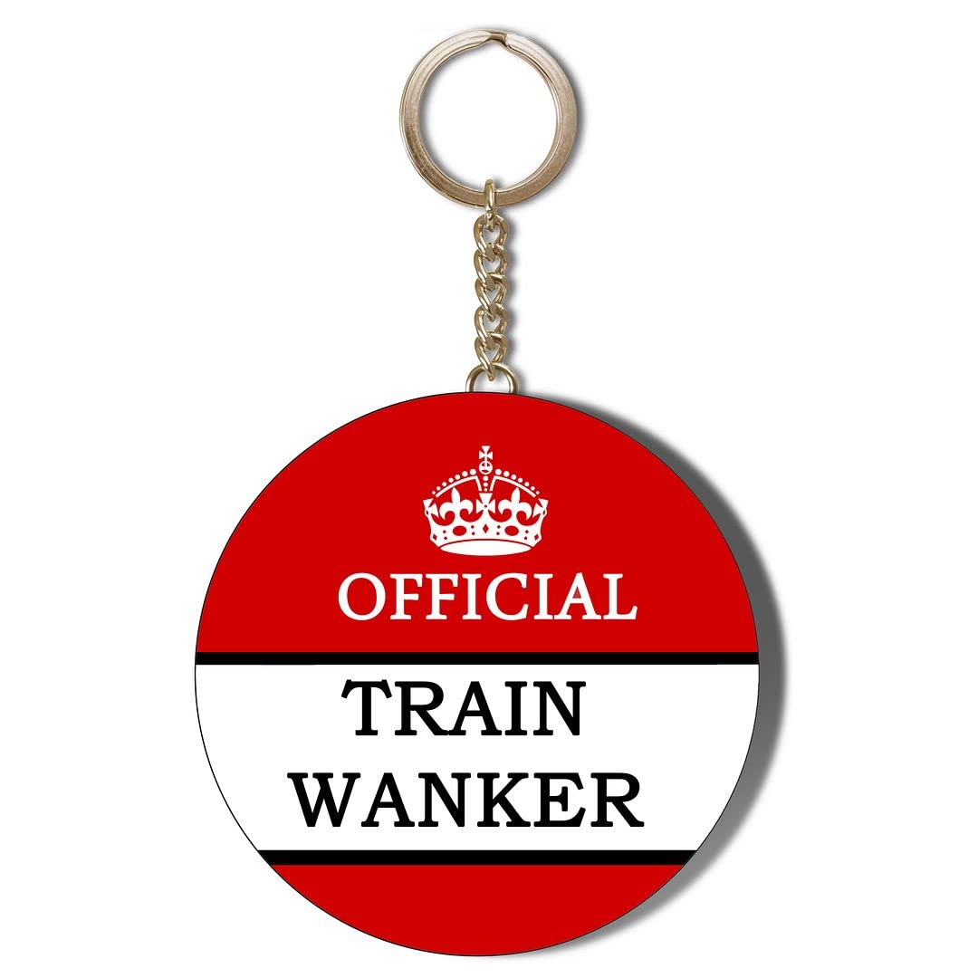 Gift Insanity White Offical Train Wanker 55Mm Keyring Bottle Opener