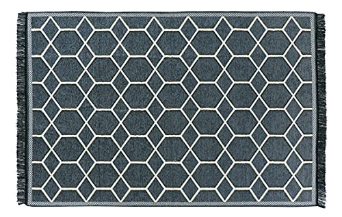 Image of Sparrow WorldGeometric Designer Superfine Exclusive Velvet Chenille Carpet /Area Rug /Bedside Runner (Br-Grey, 6 X 9 (274 X 182 CM)