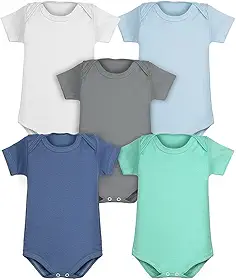 Body Bebê Kit 5 Peças Manga Curta Liso Masculino