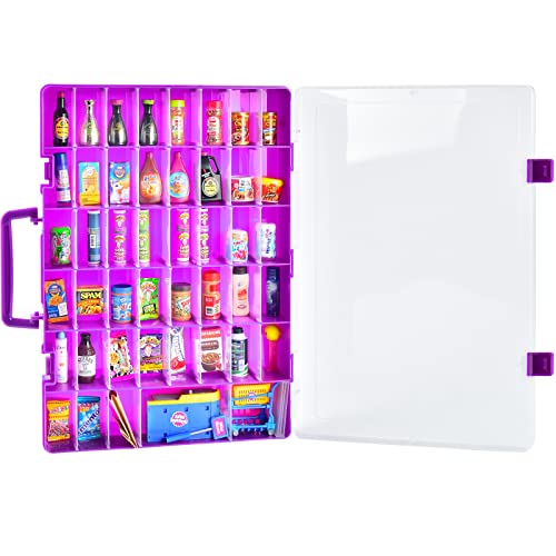 Case Compatible with 5 Surprise Mini Brands Toys Series 1 2 3 Mystery Capsule Real Miniature Collectible Kit Storage for Littles, for Mini Mart Collection Organizer(Box Only) Purple