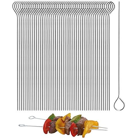 5.9 Inch Stainless Steel Skewer Grilling Shish Kebob,Cocktail Sticks,Reusable Meat Rolls Steel Pin 50pcs Cover