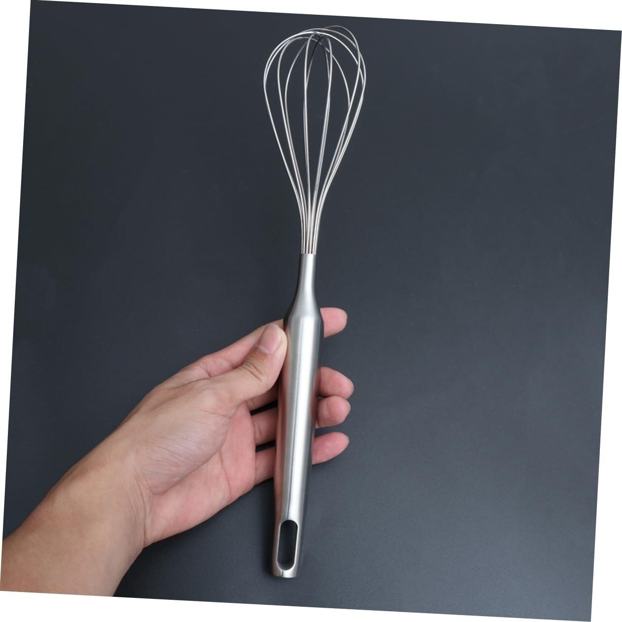 Schneebesen Rührbesen Manueller Schneebesen Aus Edelstahl Mit Hakenmischer for Mehl, Kuchen, Eiercreme, Backwerkzeug Handschneebesen(Silver)