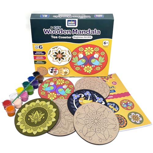 Mini Leaves Wooden Mandala Art Kit for Kids 6-12 and Adults | Beg...