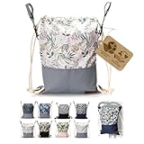 BambiniWelt Wickeltasche Kinderwagen – Leichter Beutel mit Rucksackfunktion, wasserdicht & robust, mit Reißverschluss, Tunnelzug & Baumwollkordeln, Kinderwagentasche für Alltag, Farbe: Modell 4