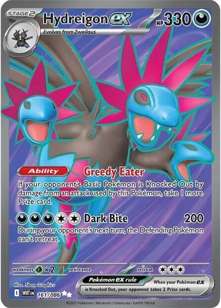 Pokemon - Hydreigon ex - 161/086 - SV: White Flare (WHT) - Ultra Rare - Full Art - Single Card