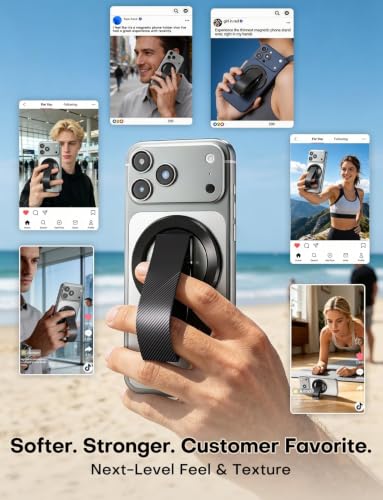 SINCEHOLY MagSafe Magnetic Phone Holder w/ Silicone Finger Strap - image 9