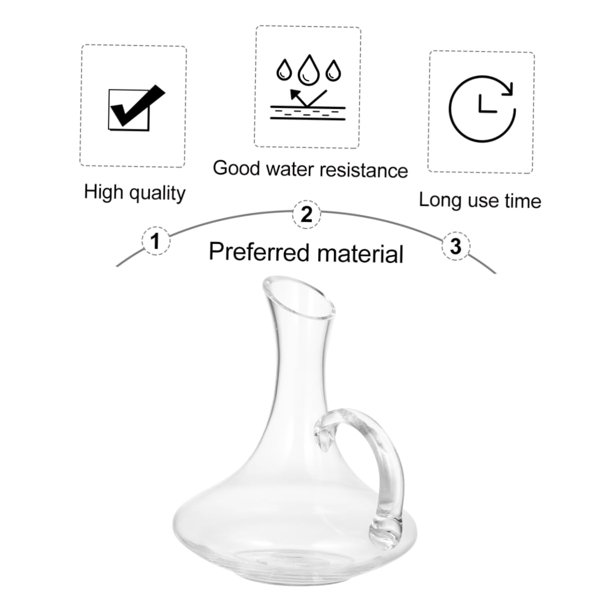 NAMOARLY 1pc Decanter Decorative Wine Glasses Red Wine Whiskey Drink Distributor Beverage Dispenser Wine Measuring Whiskey Container White Wine Clear Kettle Wine Aerator Whiskey Holder