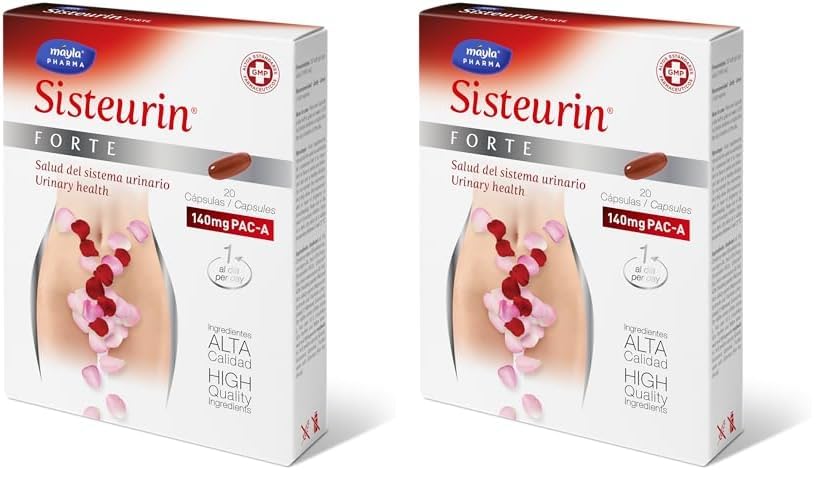 SISTEURIN ® Forte 20 Cáps | 140mg PAC-A + Arándano Rojo Americano | Salud del sistema urinario | Abordaje de continuidad de la cistitis (Paquete de 2)