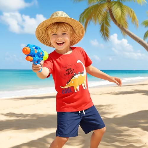 Image of DEEKEY Toddler Boys Shirts Short-Sleeve Little Kids t Shirts Boys' Tops, Tees & Shirts Graphic TEE Age for 2-7 Years 4-Pack