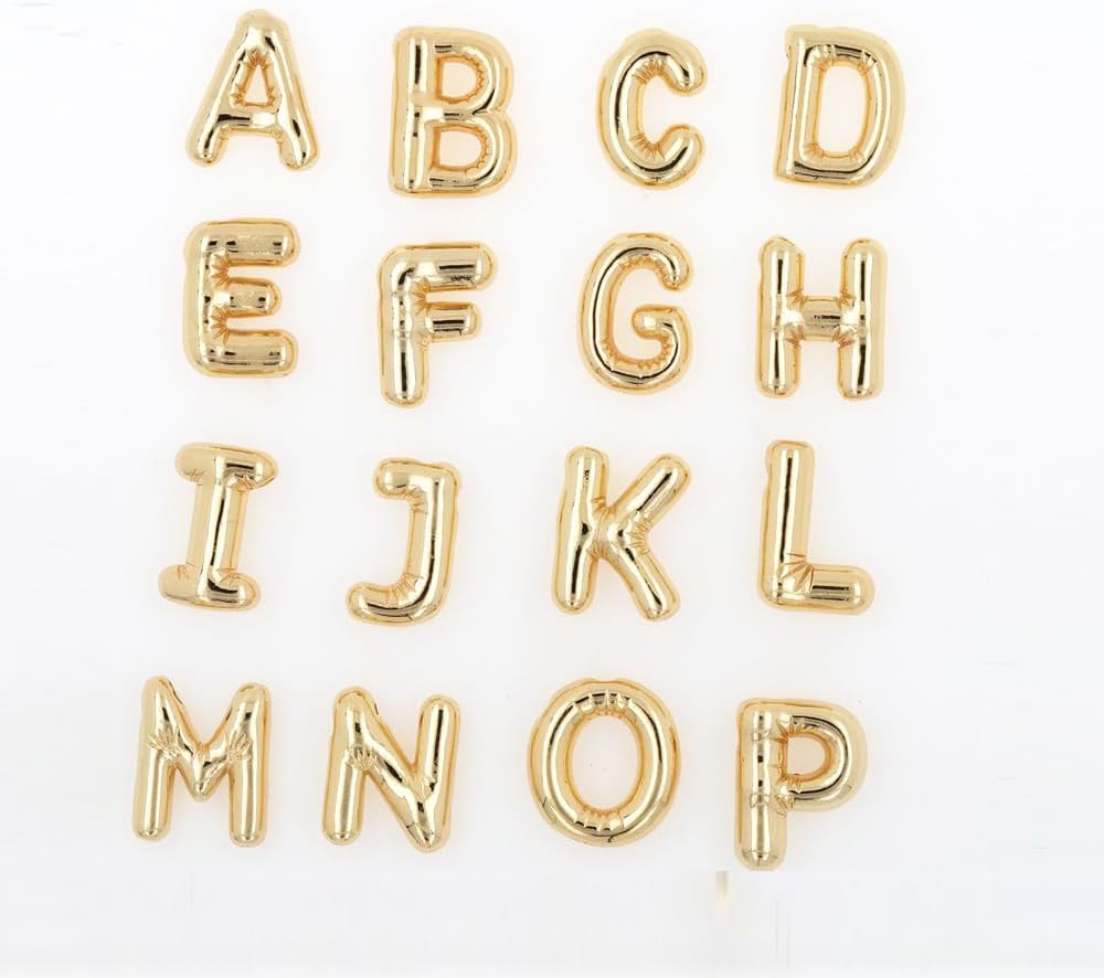 Bubble Letter Necklace For Women,Dainty Balloon Initial Necklaces 18k Gold Plated Chain Pendant Alphabet Necklaces For Girlfriend Charm Simple Gift Jewelry - Image 3