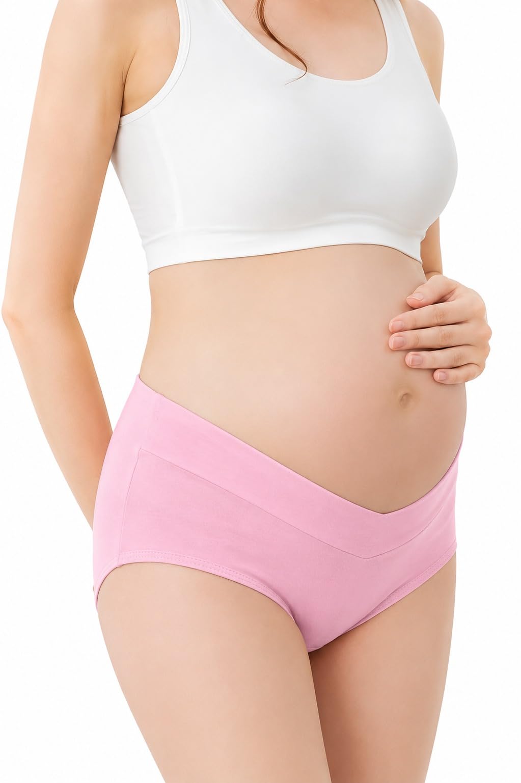 Meraone Maternity Panties for Women | Mid Waist Under Bump Briefs | Soft Seamless High Stretch Breathable Cotton Blend Underwear-image-46