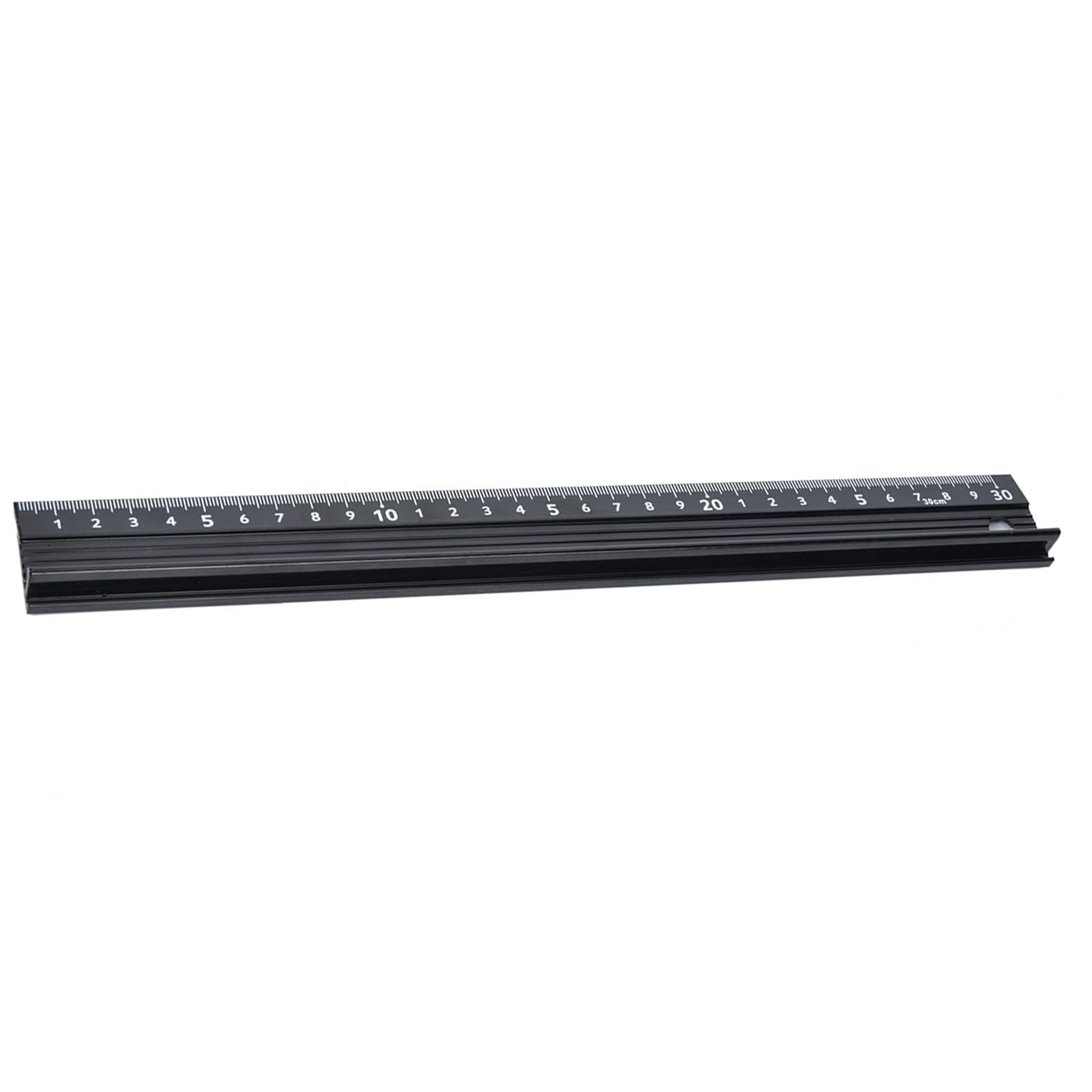 SIXRUN Aluminium-Lineal L-Typ, Schneidelineal 20cm 30cm 45cm mit Gummierter Unterseite, Rutschfest und mit Schutzplatte, für Längenmessung, Gerades Schneiden, Heimgebrauch (L-Typ 30 cm)