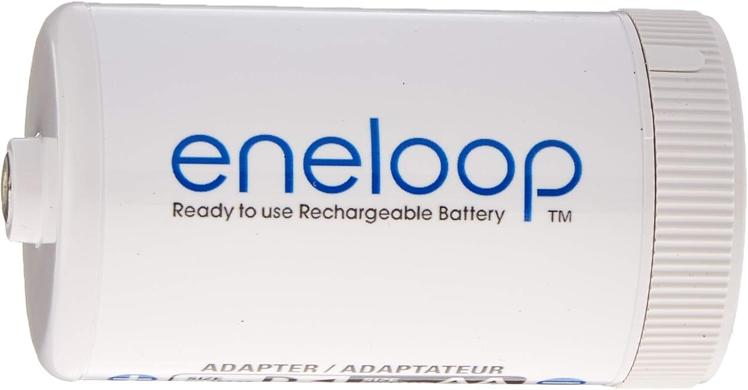 Eneloop Spacers 8 C Size Spacers & 8 D Size Spacers for Use with Ni-MH Rechargeable AA Battery Cell Pack of 16